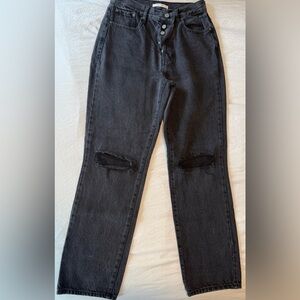 Women’s Black Distressed Jeans